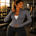Jaqueta Fitness Feminina slim gola alta