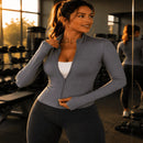 Jaqueta Fitness Feminina slim gola alta