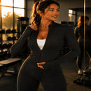 Jaqueta Fitness Feminina slim gola alta preta